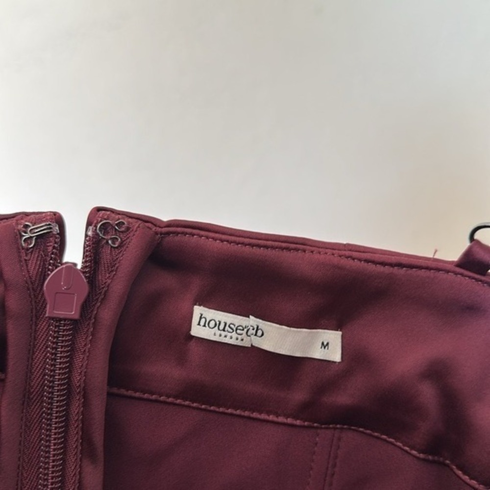 HOUSE OF CB M A-C   'Beau' Wine Pleated Midi Dress NWOT - Picture 7 of 14